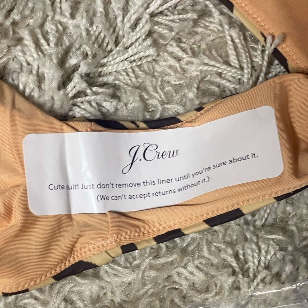 J. Crew Womens High Waisted Bikini Bottom Zebra Stripe Size 3X High Cut Leg New - Picture 5 of 5